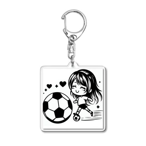 女の子サッカー Acrylic Key Chain