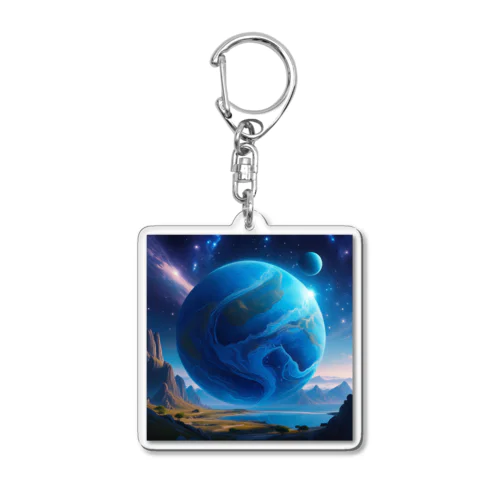 青き惑星のファンタジー Acrylic Key Chain
