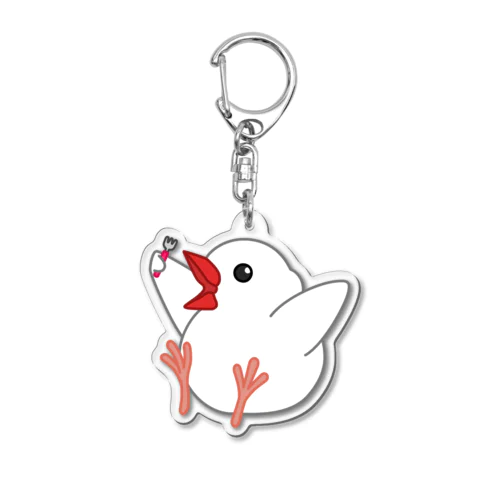 【白】ハッピーランチタイム！ Acrylic Key Chain