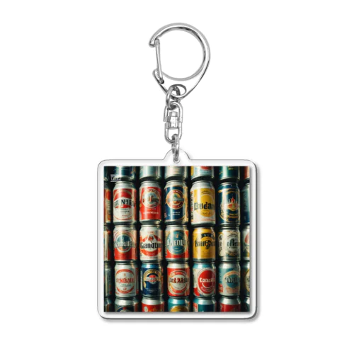 色とりどりの欧米の空き缶 Acrylic Key Chain