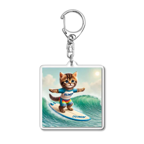 サーフィンCat Acrylic Key Chain