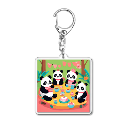 パンダのティーパーティー Acrylic Key Chain