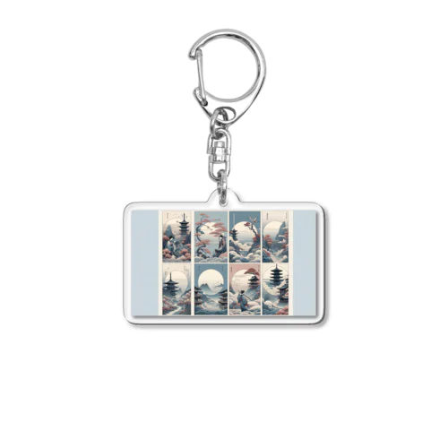 日本のアート浮世絵 Acrylic Key Chain