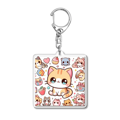 にゃんこたちのスイートワールド Acrylic Key Chain