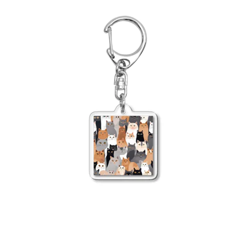 猫の集会 Acrylic Key Chain