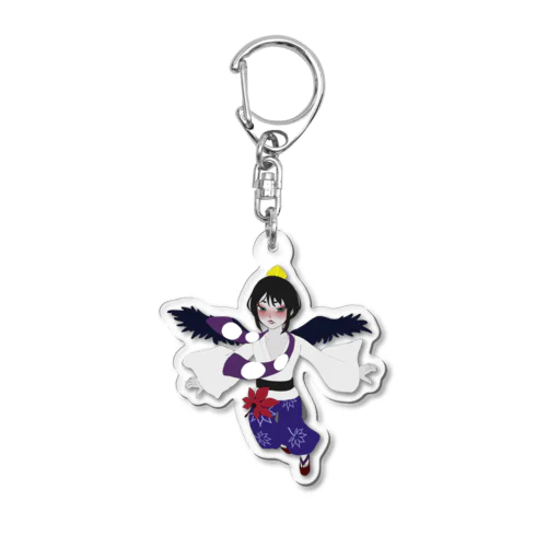 妖怪画「藍羽丸」(シンプル) Acrylic Key Chain