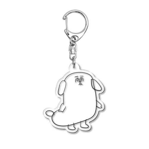 もじゃまる茫然　黒 Acrylic Key Chain