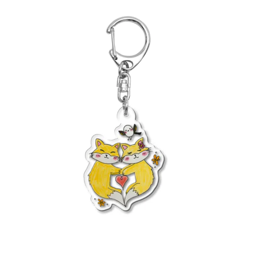 きつねハート Acrylic Key Chain