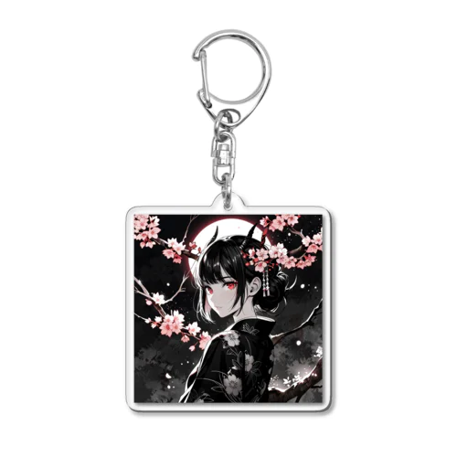 美鬼人と舞桜と月夜 Acrylic Key Chain