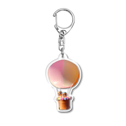気球に乗ったミニパセ Acrylic Key Chain