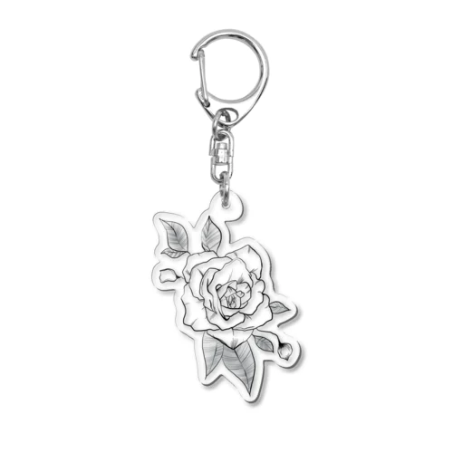 シンプル薔薇イラスト Acrylic Key Chain