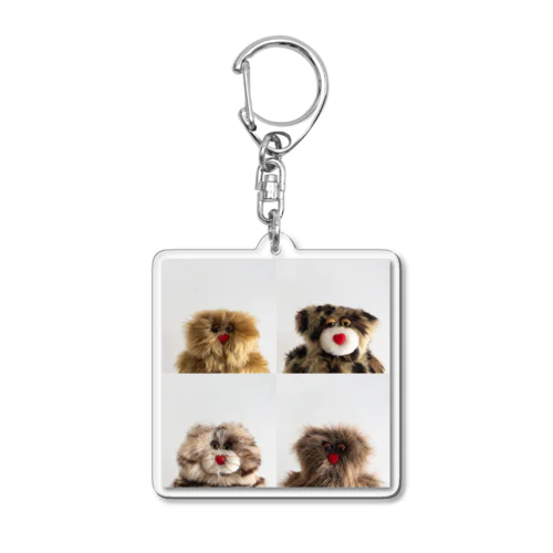 4匹の証明写真 Acrylic Key Chain