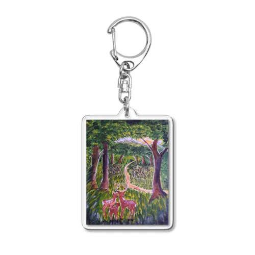 山の息吹と家族（作：エカ） Acrylic Key Chain