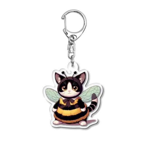 猫の蜂ワレにゃん Acrylic Key Chain