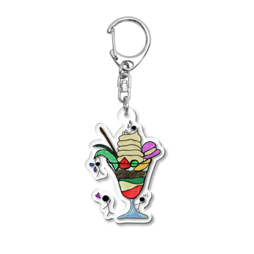 パフェと蟻人（ありびと）さん Acrylic Key Chain