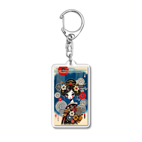 日本髪の女 Acrylic Key Chain
