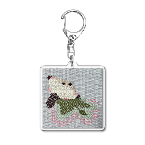 桜の五稜郭 〜エゾモモンガ添え〜 Acrylic Key Chain
