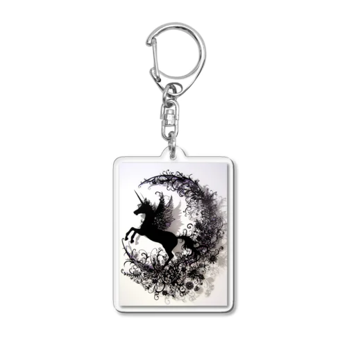 ユニコーン　切り絵風 Acrylic Key Chain