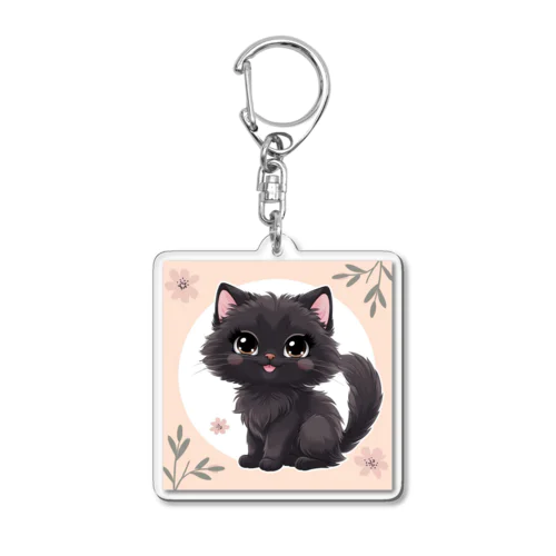 🐾 ラッキー黒猫  🐾 Acrylic Key Chain