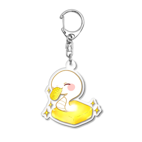 もち蛇もっちゃん(小判ニッコリ) Acrylic Key Chain