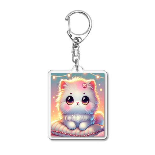 ふわふわ癒し猫Tシャツ🐱💕 Acrylic Key Chain