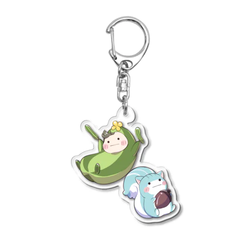 きゅうりの妖精&蒼いリス Acrylic Key Chain