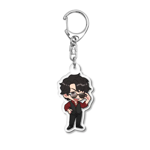 のぞき見るアールくん Acrylic Key Chain