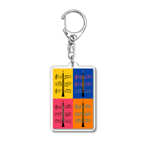 楽器ポップアート風オーボエ Acrylic Key Chain