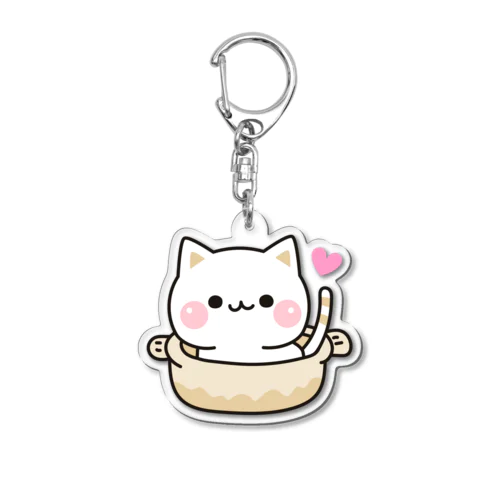 気づかいのできるネコ　ねこ鍋 Acrylic Key Chain