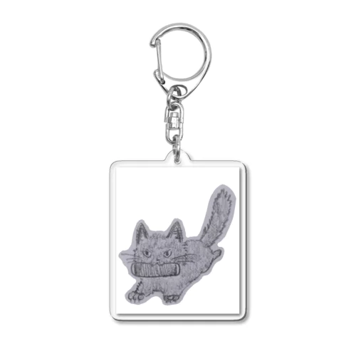 黒猫「福子」恵方巻奪取ダッシュグッズ Acrylic Key Chain
