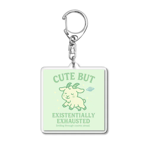 CUTE BUT EXISTENTIALLY EXHAUSTED – ゆるやぎ宇宙Tシャツ Acrylic Key Chain
