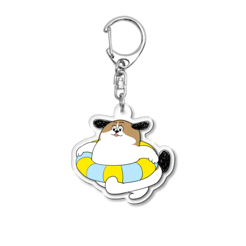 もじゃまるうきわ Acrylic Key Chain