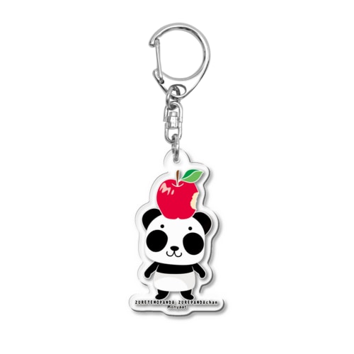 パンダ！ズレてもぱんだズレぱんだちゃんのリンゴ食べたの誰？Ａ Acrylic Key Chain