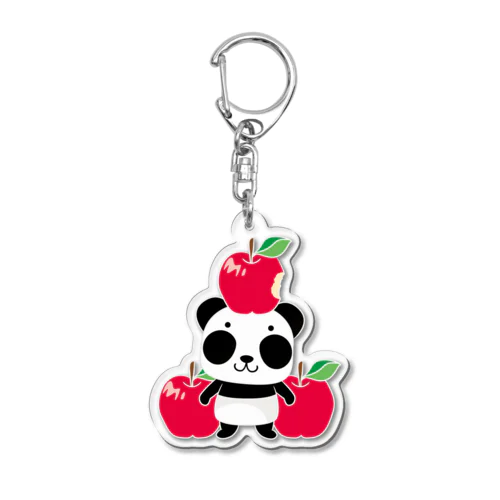 パンダ！ズレてもぱんだズレぱんだちゃんのリンゴ食べたの誰？Ａ Acrylic Key Chain