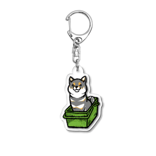 カゴ入り黒柴 Acrylic Key Chain