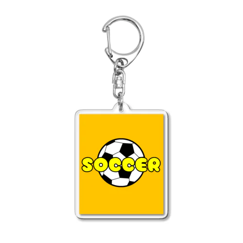 サッカーボール柄Tシャツ（黄色/白） Acrylic Key Chain