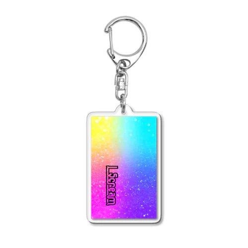 BK I Scream Glitter Rainbow Acrylic Key Chain