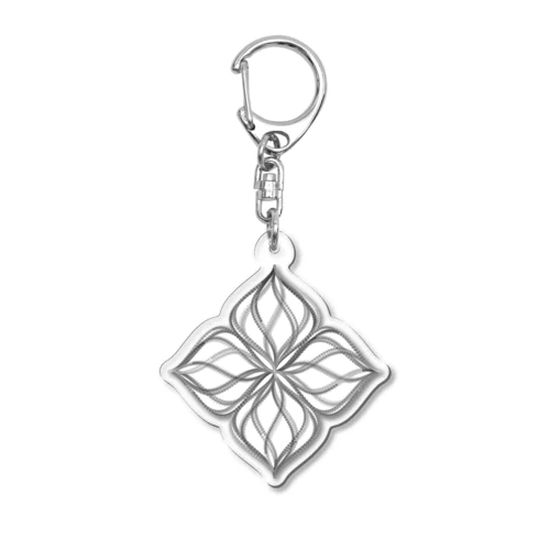 Parametric Curves01(Black) Acrylic Key Chain