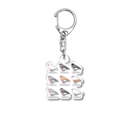 文鳥ナイン② Acrylic Key Chain