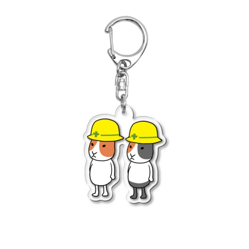ペアルックヘルメットモルモット Acrylic Key Chain