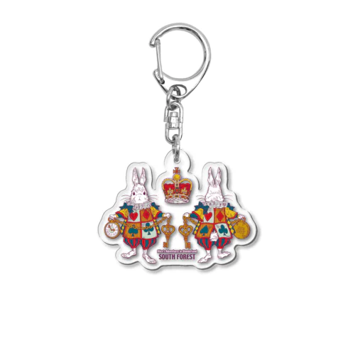 Alice White Rabbit アリスの白ウサギ Acrylic Key Chain