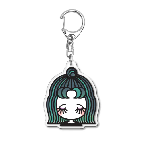 ミドリグラデーションメッシュヘア Acrylic Key Chain