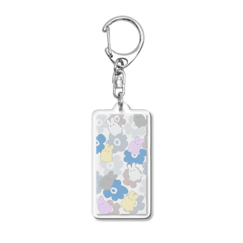 花柄×ウサギ Acrylic Key Chain