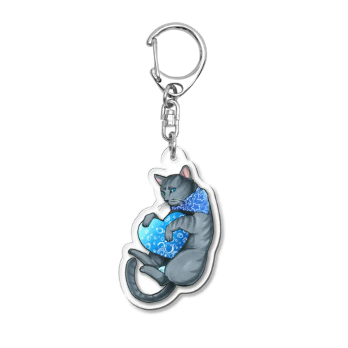 ロシアン ブルー ハート💙 Acrylic Key Chain