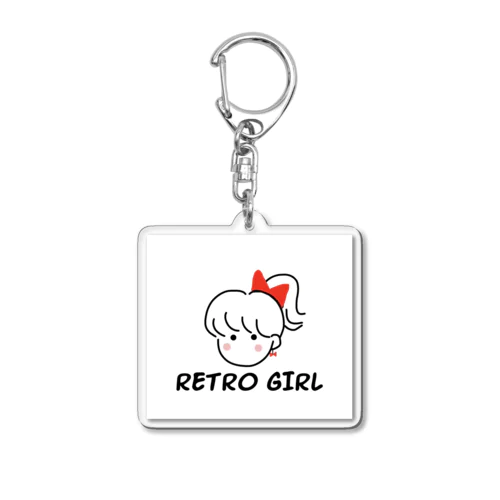 レトロガール 白地ver. Acrylic Key Chain