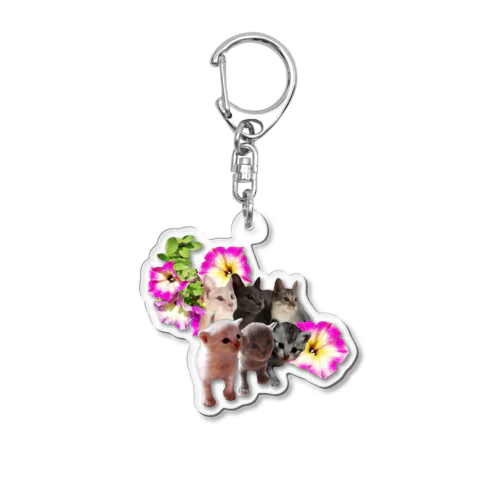 ねこねこねこ Acrylic Key Chain