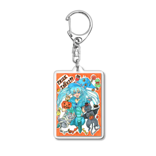 ⋆⸜🍭trick or treat🍬⸝⋆魔法少女miku with 使い魔にゃんズ Acrylic Key Chain