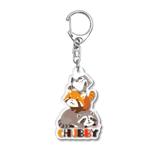 レッサーパンダとアライグマの三段重 Acrylic Key Chain