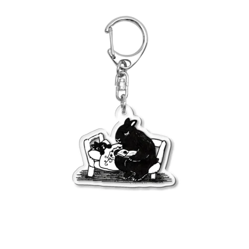 森の兎と里の猫 Acrylic Key Chain