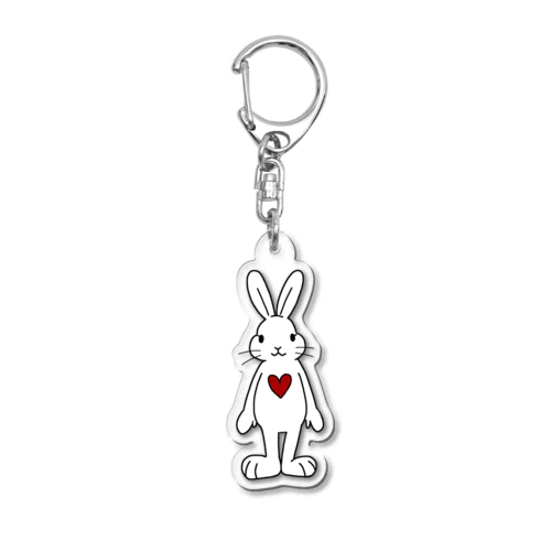 熱いハートを宿したうさぎちゃん Acrylic Key Chain